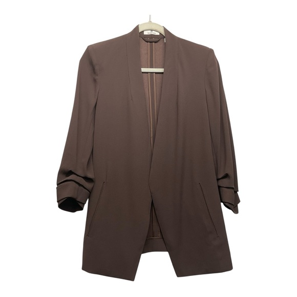 Aritzia Babaton Brown Power Hip Blazer Size 4 Classic Neutral Office - Picture 1 of 15